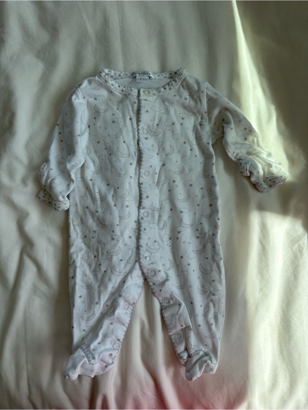 Kissy Kissy - White Moon & Star Print Baby One-Piece